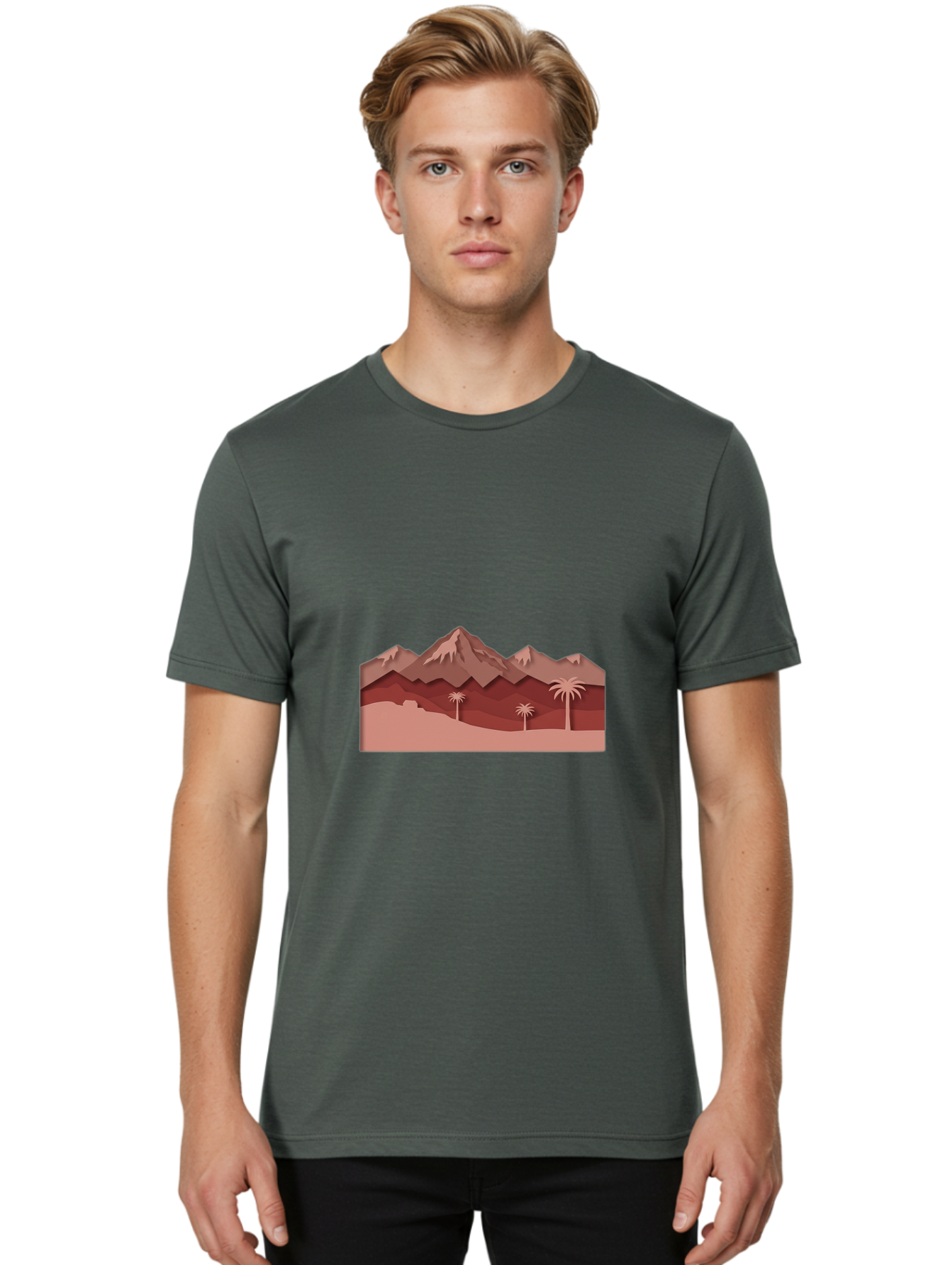 Desert-Mountains Men'S Graphic Tee, 100% Cotton, Comfortable Casual Summer Wear, Machine Washable, Vintage Camera, Old Camera, Antique Camera, Black Camera, Classic Photography, Photography Equipment, Nostalgic Device, Film Camera, Camera Art Bam247