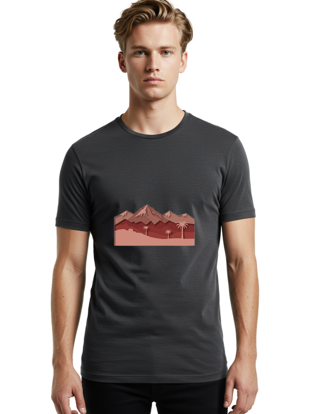 Desert-Mountains Men'S Graphic Tee, 100% Cotton, Comfortable Casual Summer Wear, Machine Washable, Vintage Camera, Old Camera, Antique Camera, Black Camera, Classic Photography, Photography Equipment, Nostalgic Device, Film Camera, Camera Art Bam247