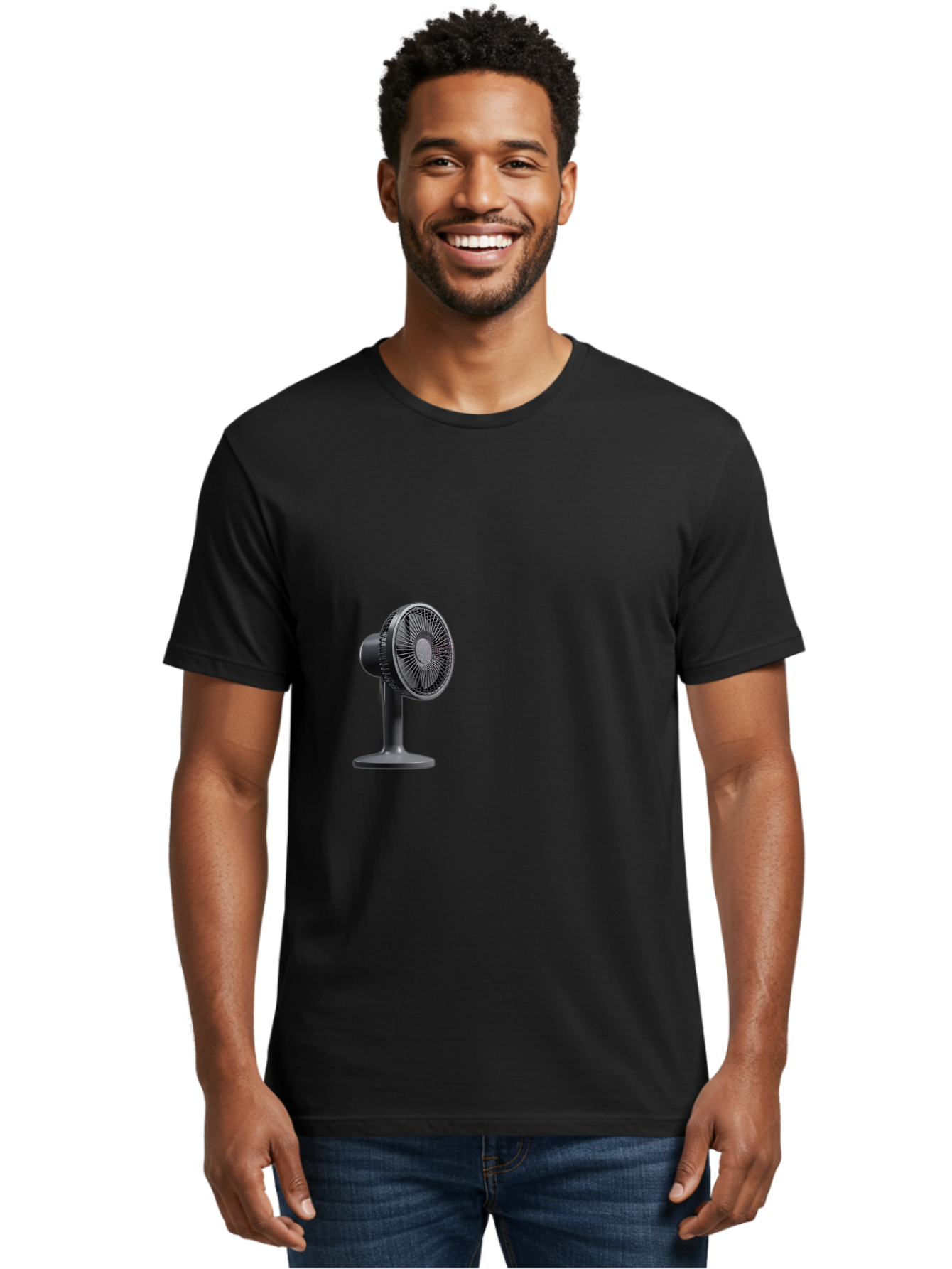 Desk-Fan-1 Men'S Graphic Tee, 100% Cotton, Comfortable Casual Summer Wear, Machine Washable, Vintage Camera, Old Camera, Antique Camera, Black Camera, Classic Photography, Photography Equipment, Nostalgic Device, Film Camera, Camera Art Bam248