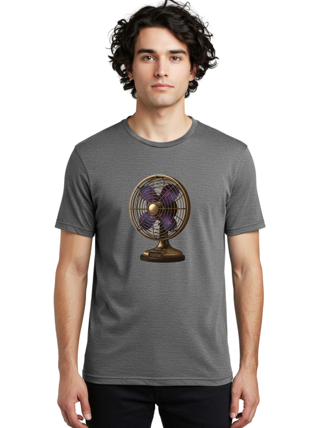 Desk-Fan Men'S Graphic Tee, 100% Cotton, Comfortable Casual Summer Wear, Machine Washable, Vintage Camera, Old Camera, Antique Camera, Black Camera, Classic Photography, Photography Equipment, Nostalgic Device, Film Camera, Camera Art Bam249