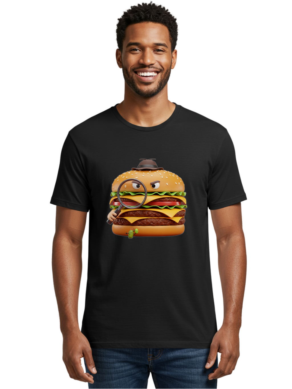 Detective-Burger Men'S Graphic Tee, 100% Cotton, Comfortable Casual Summer Wear, Machine Washable, Vintage Camera, Old Camera, Antique Camera, Black Camera, Classic Photography, Photography Equipment, Nostalgic Device, Film Camera, Camera Art Bam250