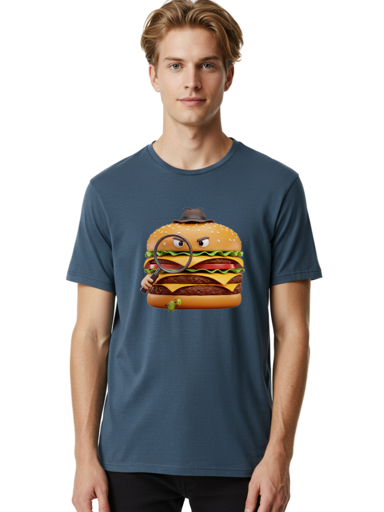 Detective-Burger Men'S Graphic Tee, 100% Cotton, Comfortable Casual Summer Wear, Machine Washable, Vintage Camera, Old Camera, Antique Camera, Black Camera, Classic Photography, Photography Equipment, Nostalgic Device, Film Camera, Camera Art Bam250