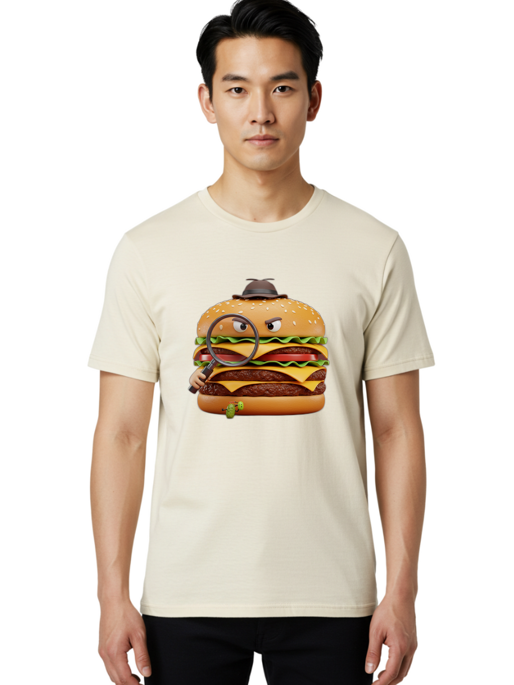 Detective-Burger Men'S Graphic Tee, 100% Cotton, Comfortable Casual Summer Wear, Machine Washable, Vintage Camera, Old Camera, Antique Camera, Black Camera, Classic Photography, Photography Equipment, Nostalgic Device, Film Camera, Camera Art Bam250