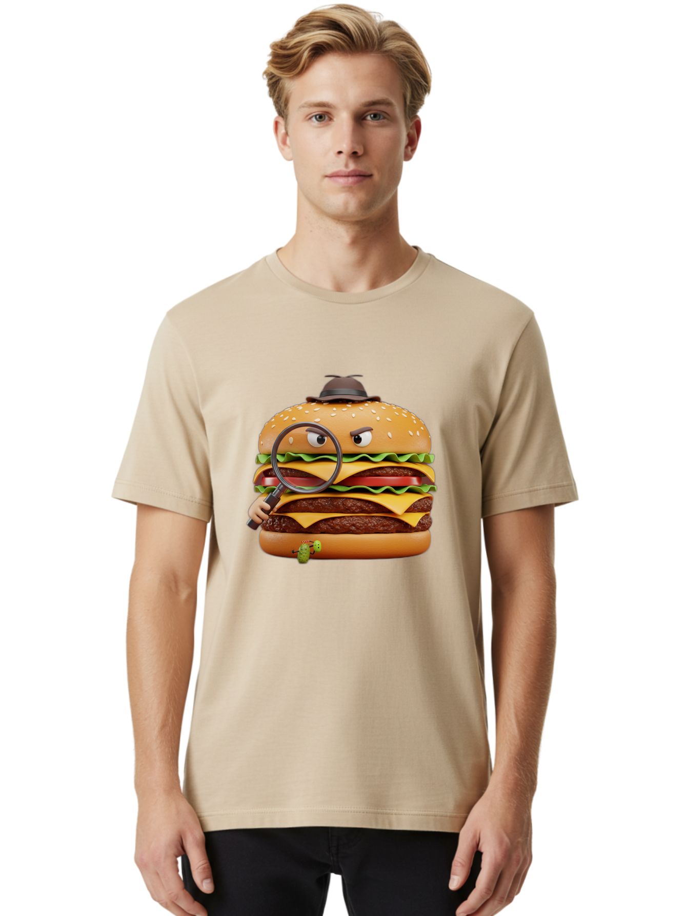Detective-Burger Men'S Graphic Tee, 100% Cotton, Comfortable Casual Summer Wear, Machine Washable, Vintage Camera, Old Camera, Antique Camera, Black Camera, Classic Photography, Photography Equipment, Nostalgic Device, Film Camera, Camera Art Bam250