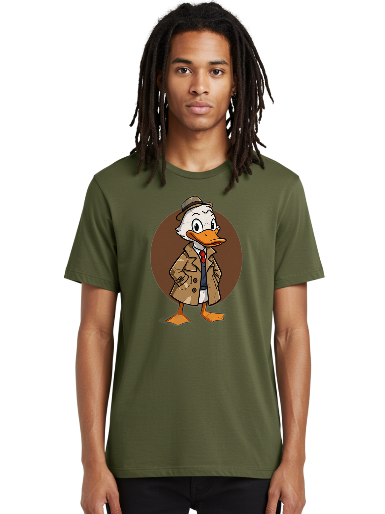 Detective-Duck-1 Men'S Graphic Tee, 100% Cotton, Comfortable Casual Summer Wear, Machine Washable, Vintage Camera, Old Camera, Antique Camera, Black Camera, Classic Photography, Photography Equipment, Nostalgic Device, Film Camera, Camera Art Bam251