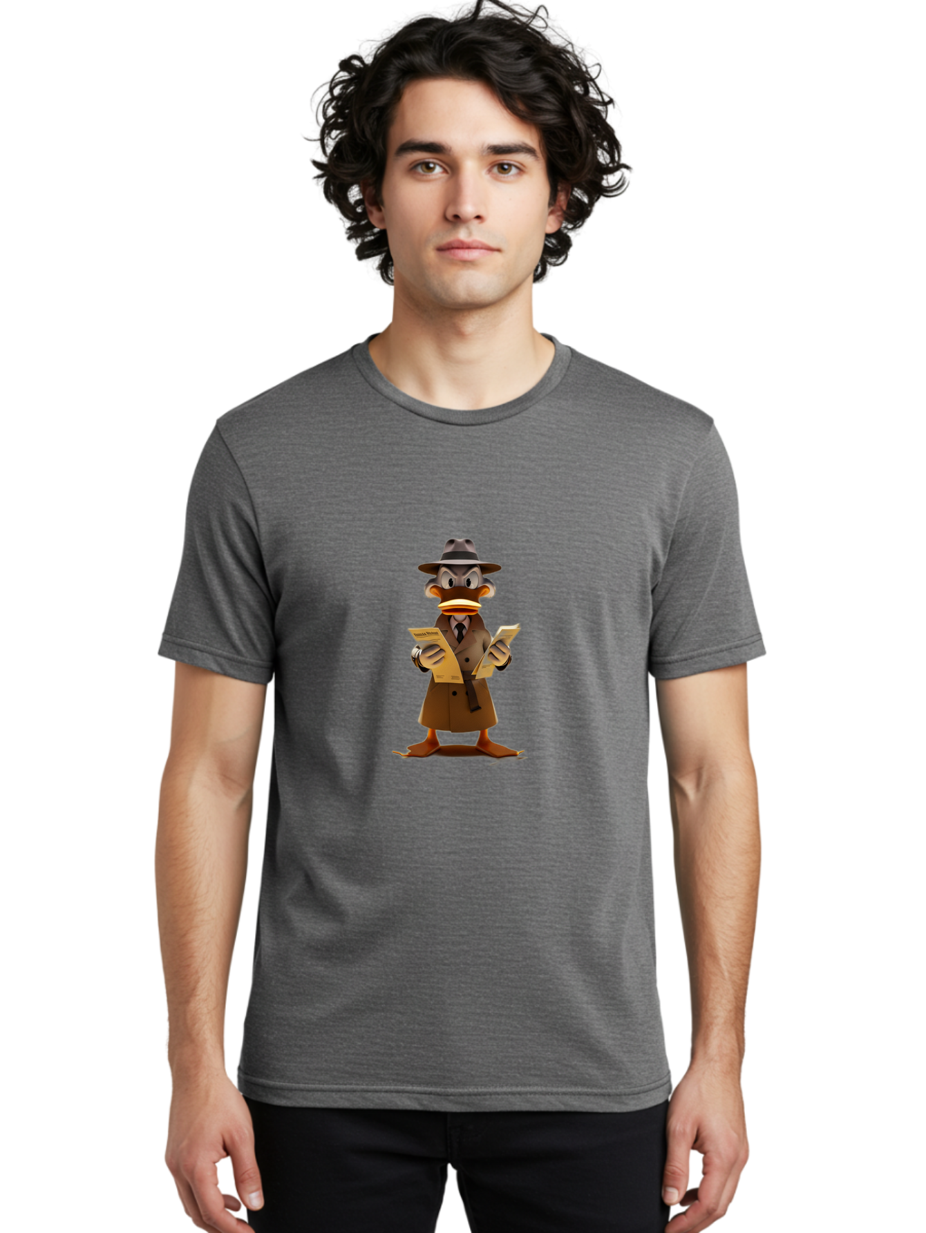 Detective-Duck-2 Men'S Graphic Tee, 100% Cotton, Comfortable Casual Summer Wear, Machine Washable, Vintage Camera, Old Camera, Antique Camera, Black Camera, Classic Photography, Photography Equipment, Nostalgic Device, Film Camera, Camera Art Bam252