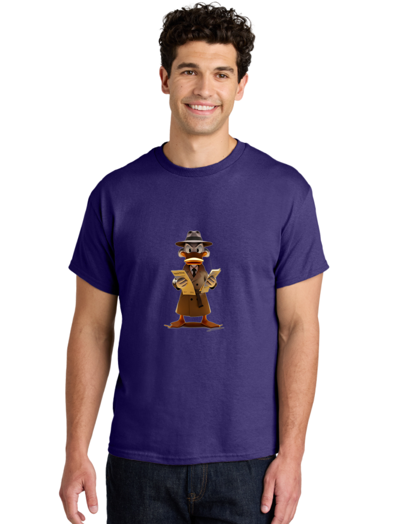 Detective-Duck-2 Men'S Graphic Tee, 100% Cotton, Comfortable Casual Summer Wear, Machine Washable, Vintage Camera, Old Camera, Antique Camera, Black Camera, Classic Photography, Photography Equipment, Nostalgic Device, Film Camera, Camera Art Bam252