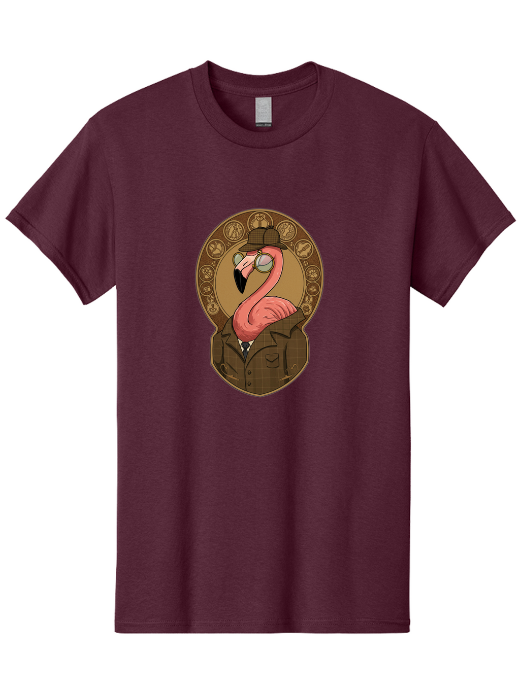 Detective-Flamingo Men'S Graphic Tee, 100% Cotton, Comfortable Casual Summer Wear, Machine Washable, Vintage Camera, Old Camera, Antique Camera, Black Camera, Classic Photography, Photography Equipment, Nostalgic Device, Film Camera, Bam254