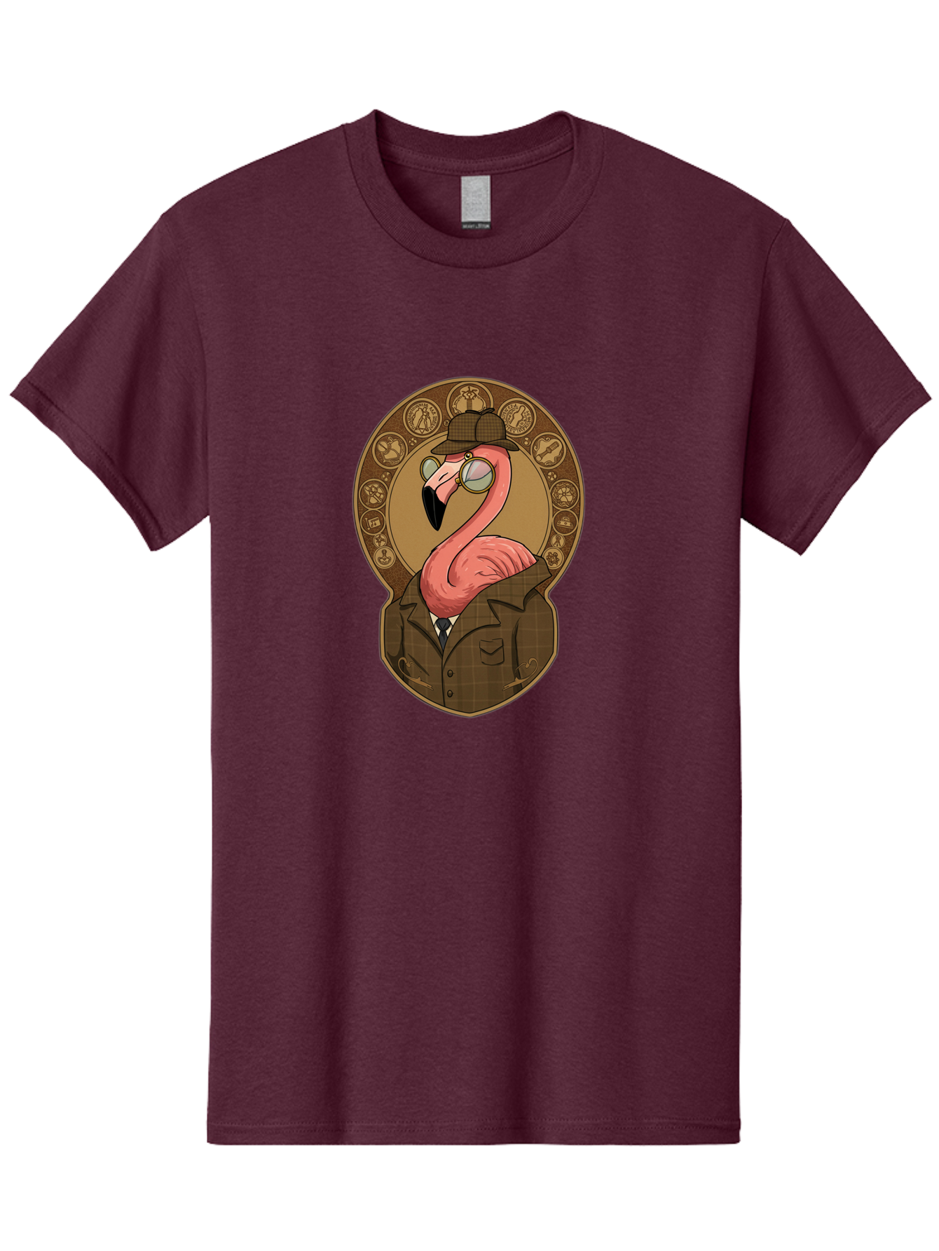 Detective-Flamingo Men'S Graphic Tee, 100% Cotton, Comfortable Casual Summer Wear, Machine Washable, Vintage Camera, Old Camera, Antique Camera, Black Camera, Classic Photography, Photography Equipment, Nostalgic Device, Film Camera, Bam254