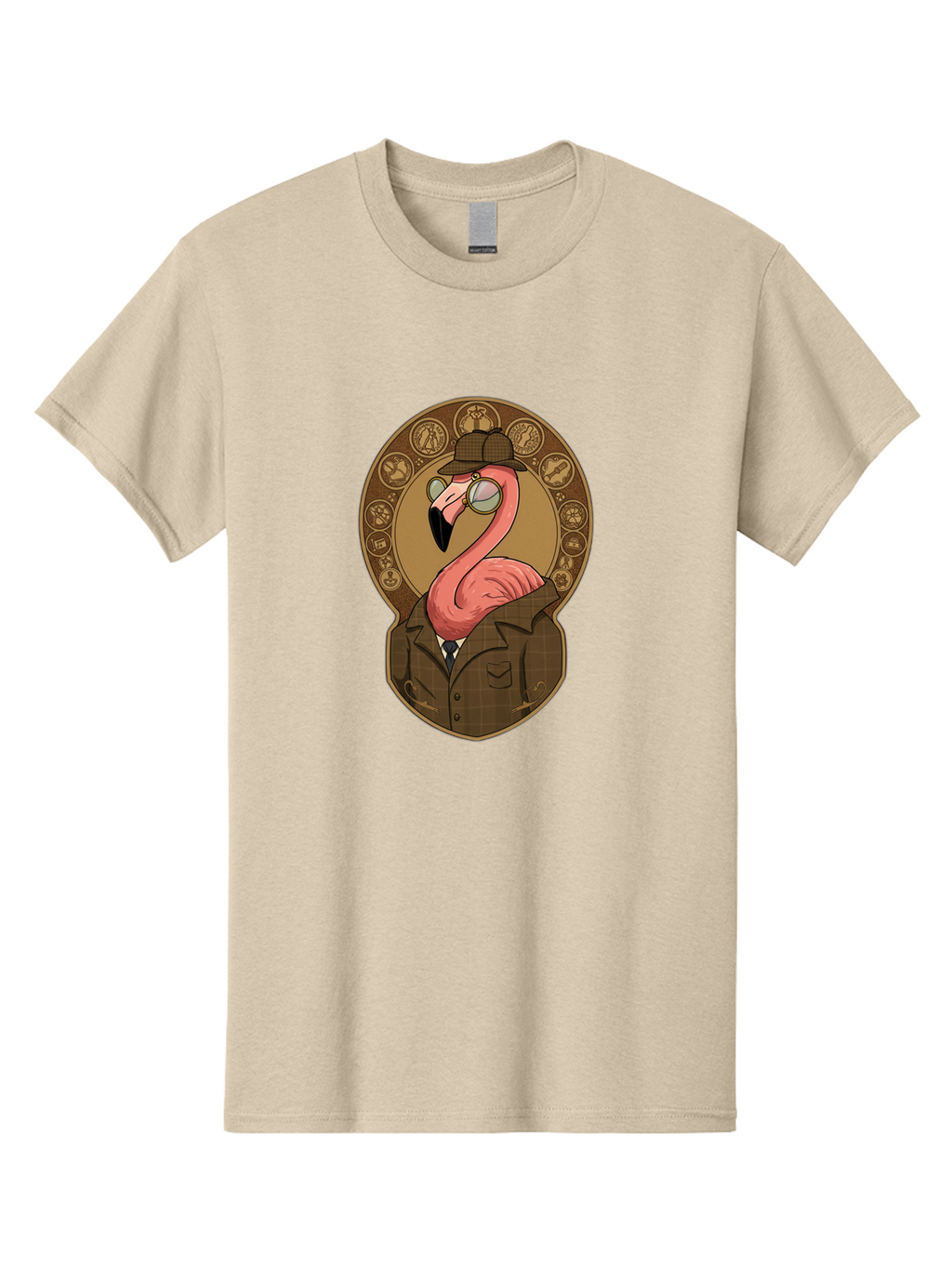 Detective-Flamingo Men'S Graphic Tee, 100% Cotton, Comfortable Casual Summer Wear, Machine Washable, Vintage Camera, Old Camera, Antique Camera, Black Camera, Classic Photography, Photography Equipment, Nostalgic Device, Film Camera, Bam254