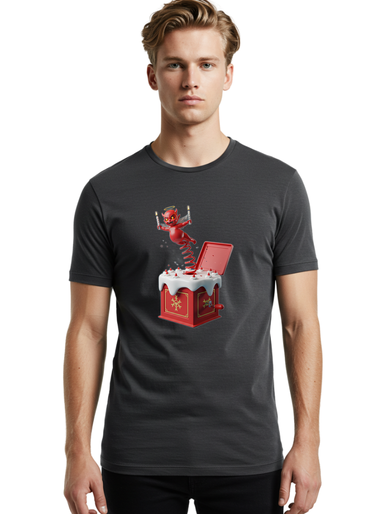 Devil-Jack-In-The-Box Men'S Graphic Tee, 100% Cotton, Comfortable Casual Summer Wear, Machine Washable, Vintage Camera, Old Camera, Antique Camera, Black Camera, Classic Photography, Photography Equipment, Nostalgic Device, Film Camera, Bam255