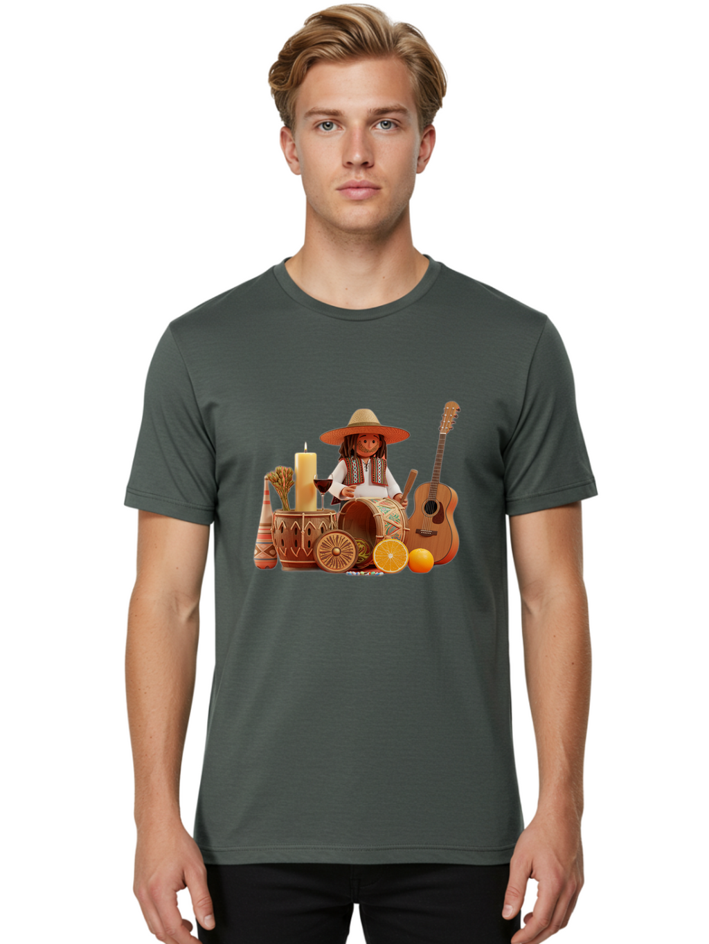 Dia-De-Los-Muertos Men'S Graphic Tee, 100% Cotton, Comfortable Casual Summer Wear, Machine Washable, Vintage Camera, Old Camera, Antique Camera, Black Camera, Classic Photography, Photography Equipment, Nostalgic Device, Film Camera, Bam256