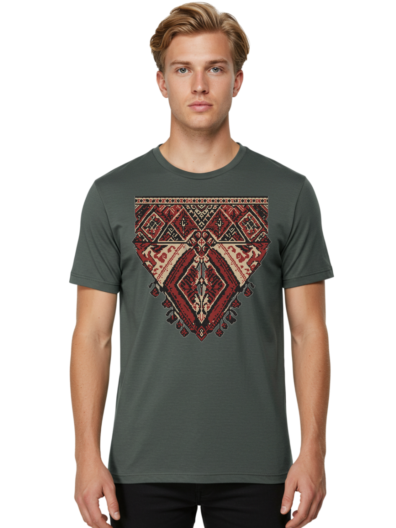 Diamond-Patterned-Rug Men'S Graphic Tee, 100% Cotton, Comfortable Casual Summer Wear, Machine Washable, Vintage Camera, Old Camera, Antique Camera, Black Camera, Classic Photography, Photography Equipment, Nostalgic Device, Film Camera, Bam259
