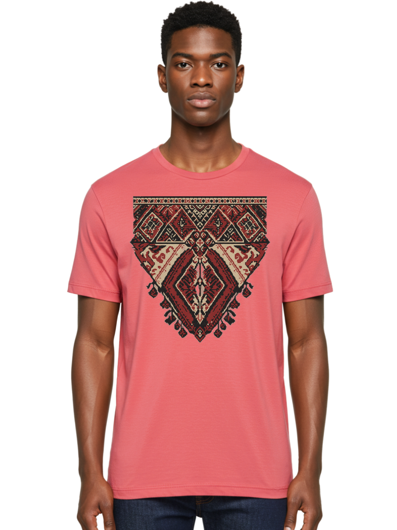 Diamond-Patterned-Rug Men'S Graphic Tee, 100% Cotton, Comfortable Casual Summer Wear, Machine Washable, Vintage Camera, Old Camera, Antique Camera, Black Camera, Classic Photography, Photography Equipment, Nostalgic Device, Film Camera, Bam259