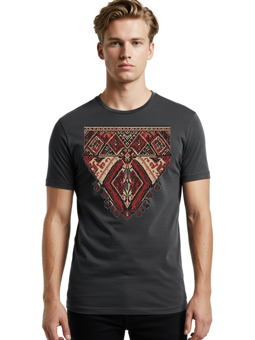 Diamond-Patterned-Rug Men'S Graphic Tee, 100% Cotton, Comfortable Casual Summer Wear, Machine Washable, Vintage Camera, Old Camera, Antique Camera, Black Camera, Classic Photography, Photography Equipment, Nostalgic Device, Film Camera, Bam259