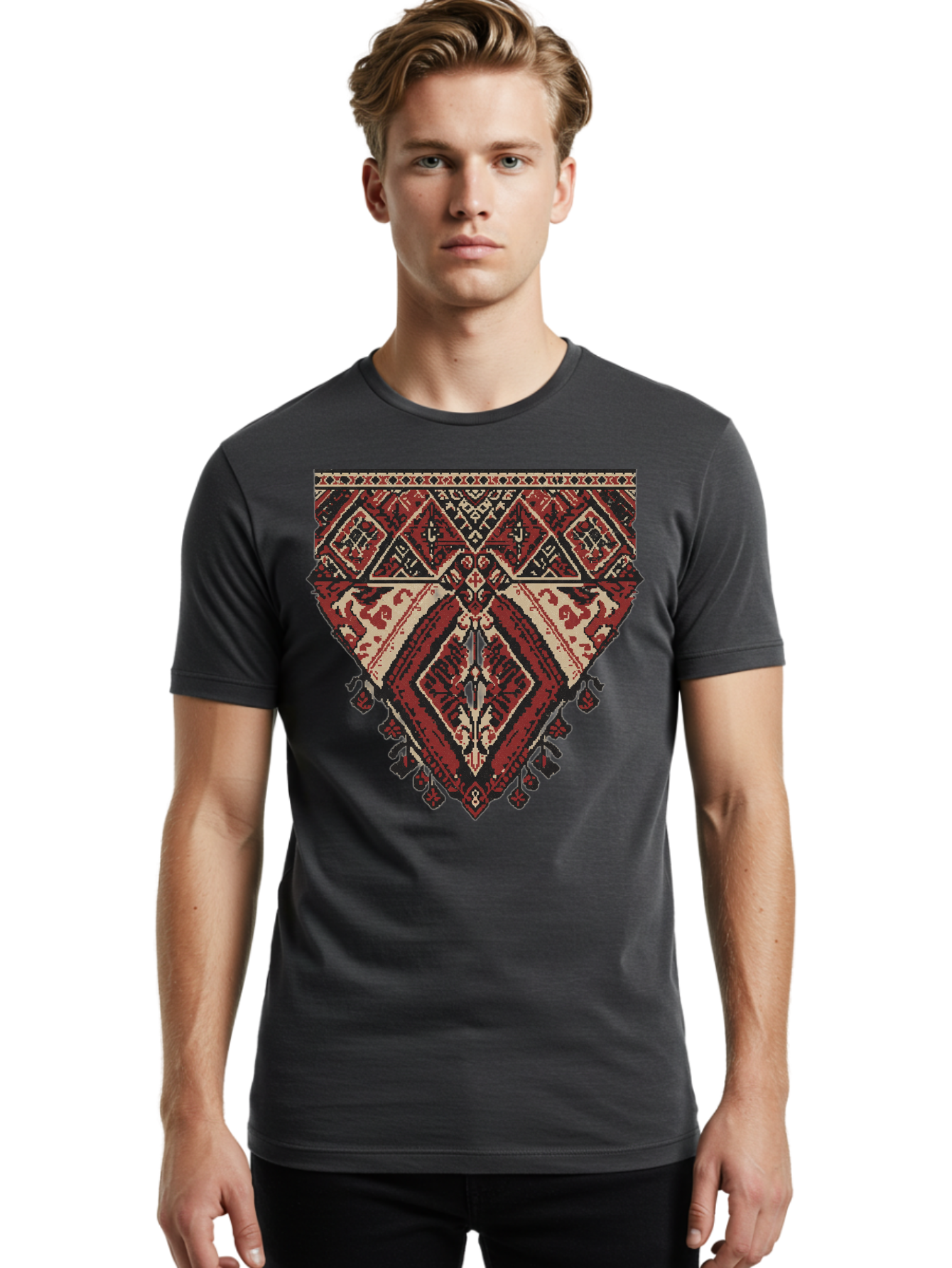 Diamond-Patterned-Rug Men'S Graphic Tee, 100% Cotton, Comfortable Casual Summer Wear, Machine Washable, Vintage Camera, Old Camera, Antique Camera, Black Camera, Classic Photography, Photography Equipment, Nostalgic Device, Film Camera, Bam259