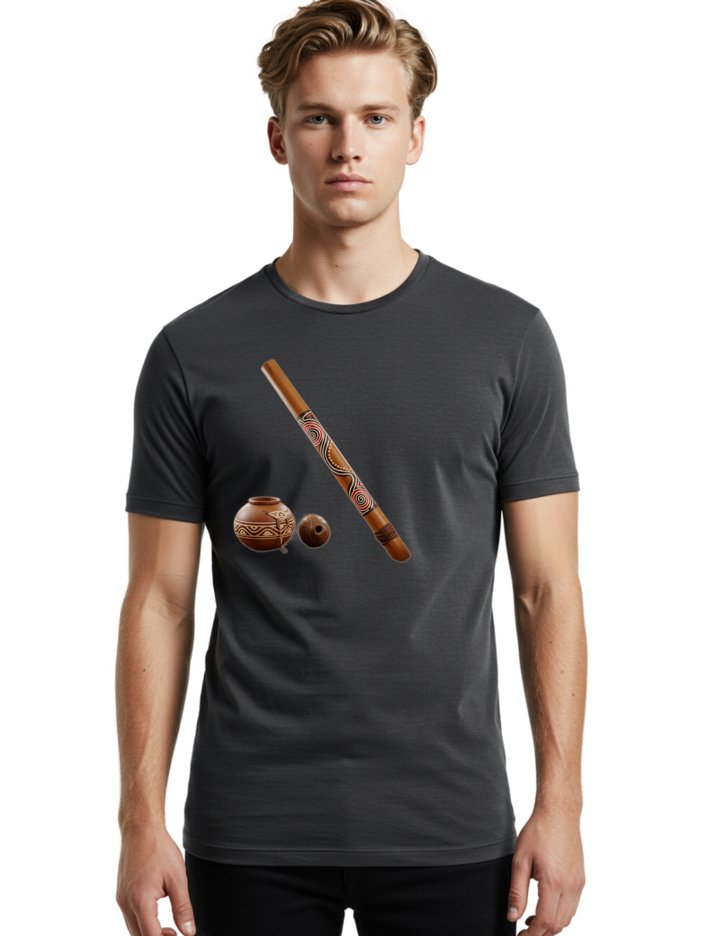 Didgeridoo Men'S Graphic Tee, 100% Cotton, Comfortable Casual Summer Wear, Machine Washable, Vintage Camera, Old Camera, Antique Camera, Black Camera, Classic Photography, Photography Equipment, Nostalgic Device, Film Camera, Camera Art Bam260