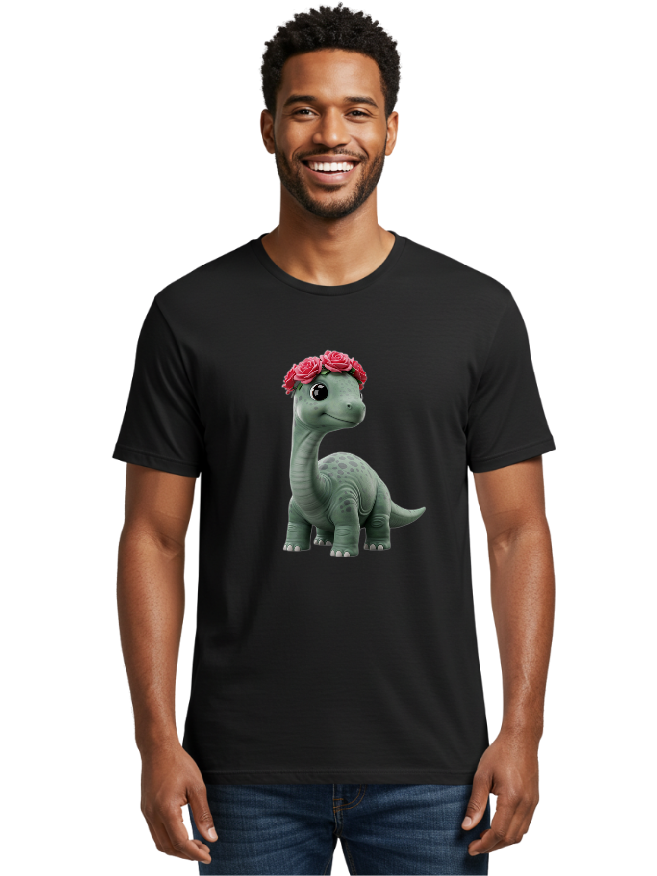 Dino-With-Flowers-Crown Men'S Graphic Tee, 100% Cotton, Comfortable Casual Summer Wear, Machine Washable, Vintage Camera, Old Camera, Antique Camera, Black Camera, Classic Photography, Photography Equipment, Nostalgic Device, Film Camera, Bam262