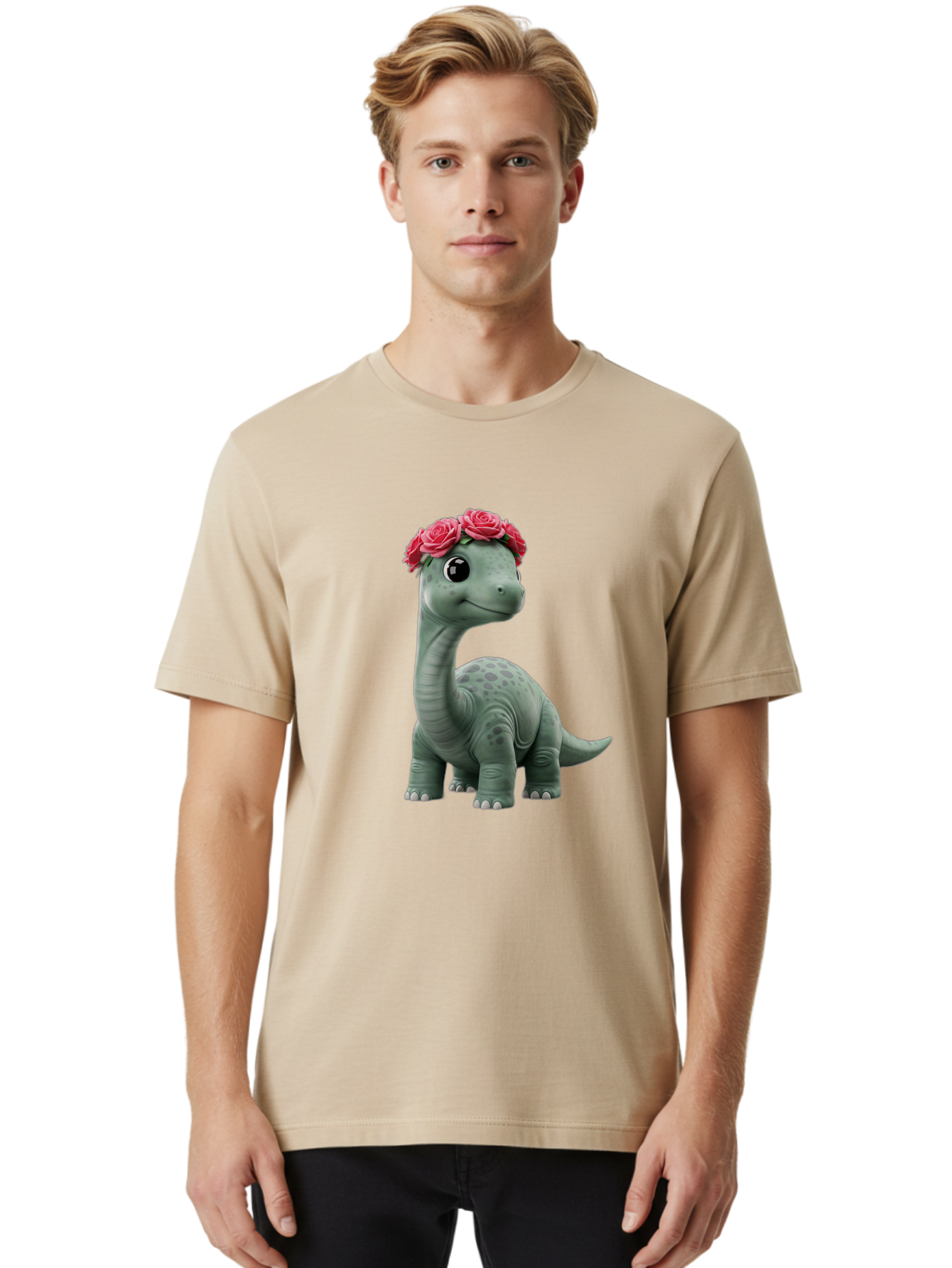 Dino-With-Flowers-Crown Men'S Graphic Tee, 100% Cotton, Comfortable Casual Summer Wear, Machine Washable, Vintage Camera, Old Camera, Antique Camera, Black Camera, Classic Photography, Photography Equipment, Nostalgic Device, Film Camera, Bam262