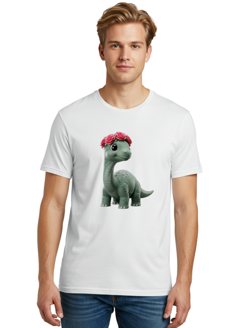 Dino-With-Flowers-Crown Men'S Graphic Tee, 100% Cotton, Comfortable Casual Summer Wear, Machine Washable, Vintage Camera, Old Camera, Antique Camera, Black Camera, Classic Photography, Photography Equipment, Nostalgic Device, Film Camera, Bam262