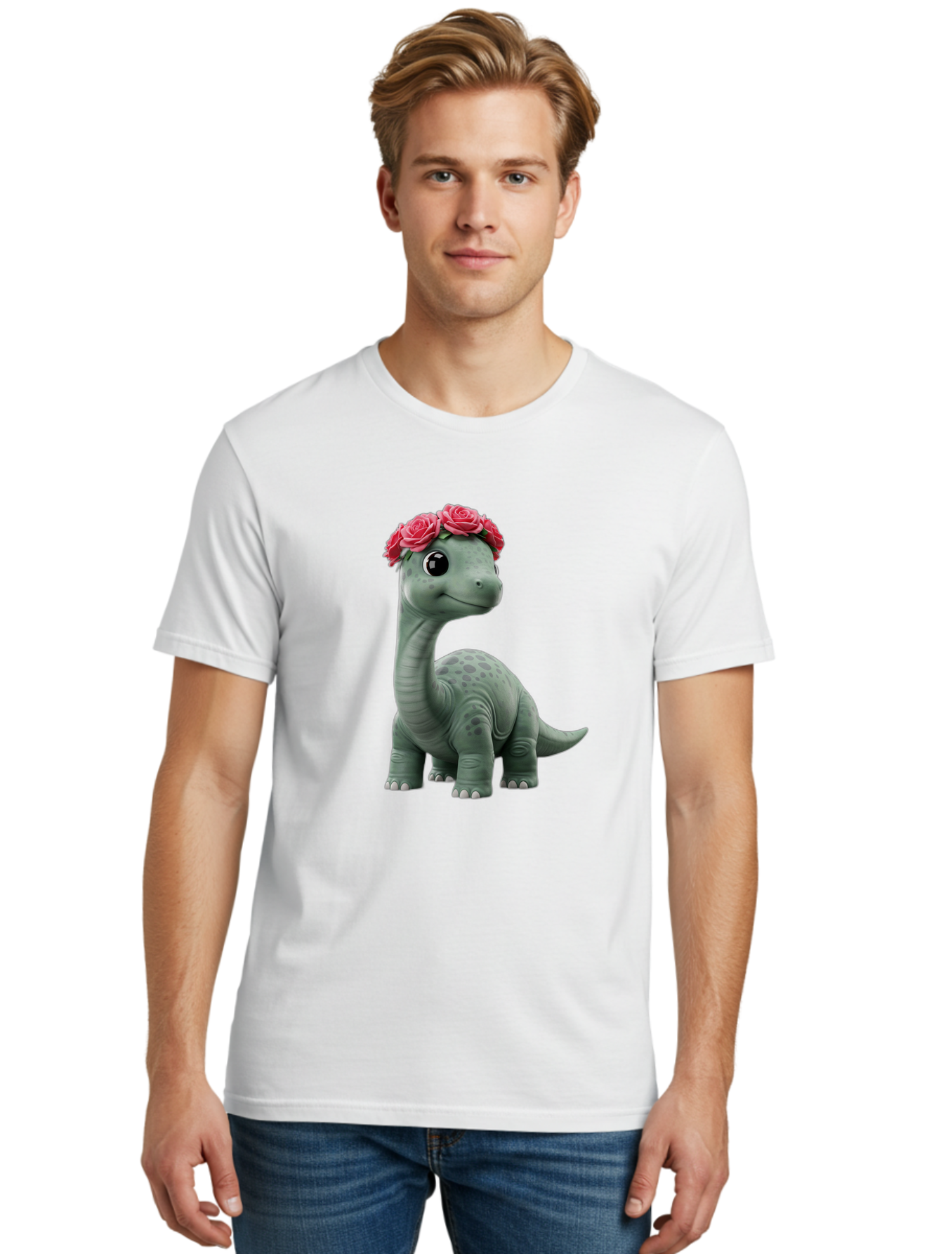 Dino-With-Flowers-Crown Men'S Graphic Tee, 100% Cotton, Comfortable Casual Summer Wear, Machine Washable, Vintage Camera, Old Camera, Antique Camera, Black Camera, Classic Photography, Photography Equipment, Nostalgic Device, Film Camera, Bam262