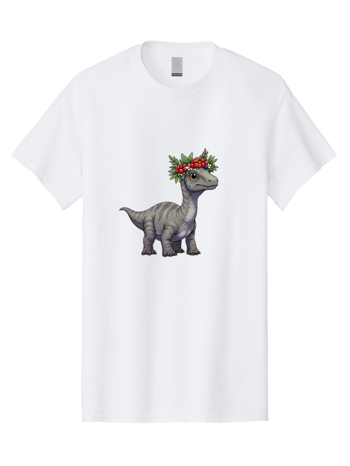 Dinosaur-With-Flower-Crown-1 Men'S Graphic Tee, 100% Cotton, Comfortable Casual Summer Wear, Machine Washable, Vintage Camera, Old Camera, Antique Camera, Black Camera, Classic Photography, Photography Equipment, Nostalgic Device, Film Camera, Bam267