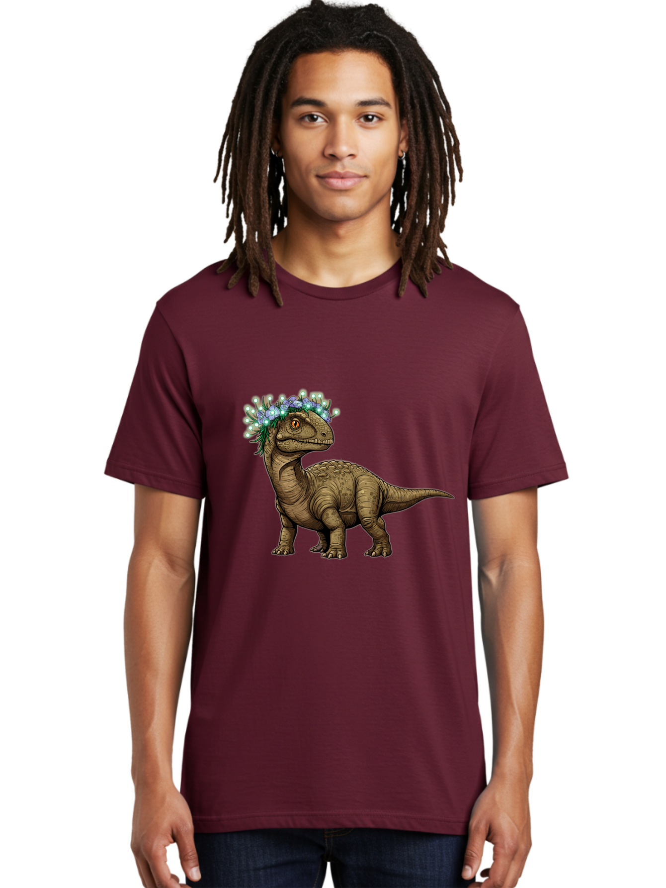 Dinosaur-With-Flower-Crown-2 Men'S Graphic Tee, 100% Cotton, Comfortable Casual Summer Wear, Machine Washable, Vintage Camera, Old Camera, Antique Camera, Black Camera, Classic Photography, Photography Equipment, Nostalgic Device, Film Camera, Bam268