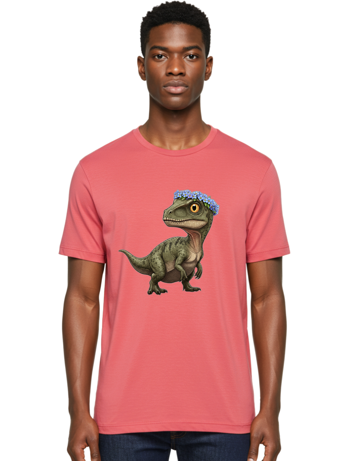 Dinosaur-With-Flower-Crown Men'S Graphic Tee, 100% Cotton, Comfortable Casual Summer Wear, Machine Washable, Vintage Camera, Old Camera, Antique Camera, Black Camera, Classic Photography, Photography Equipment, Nostalgic Device, Film Camera, Bam269