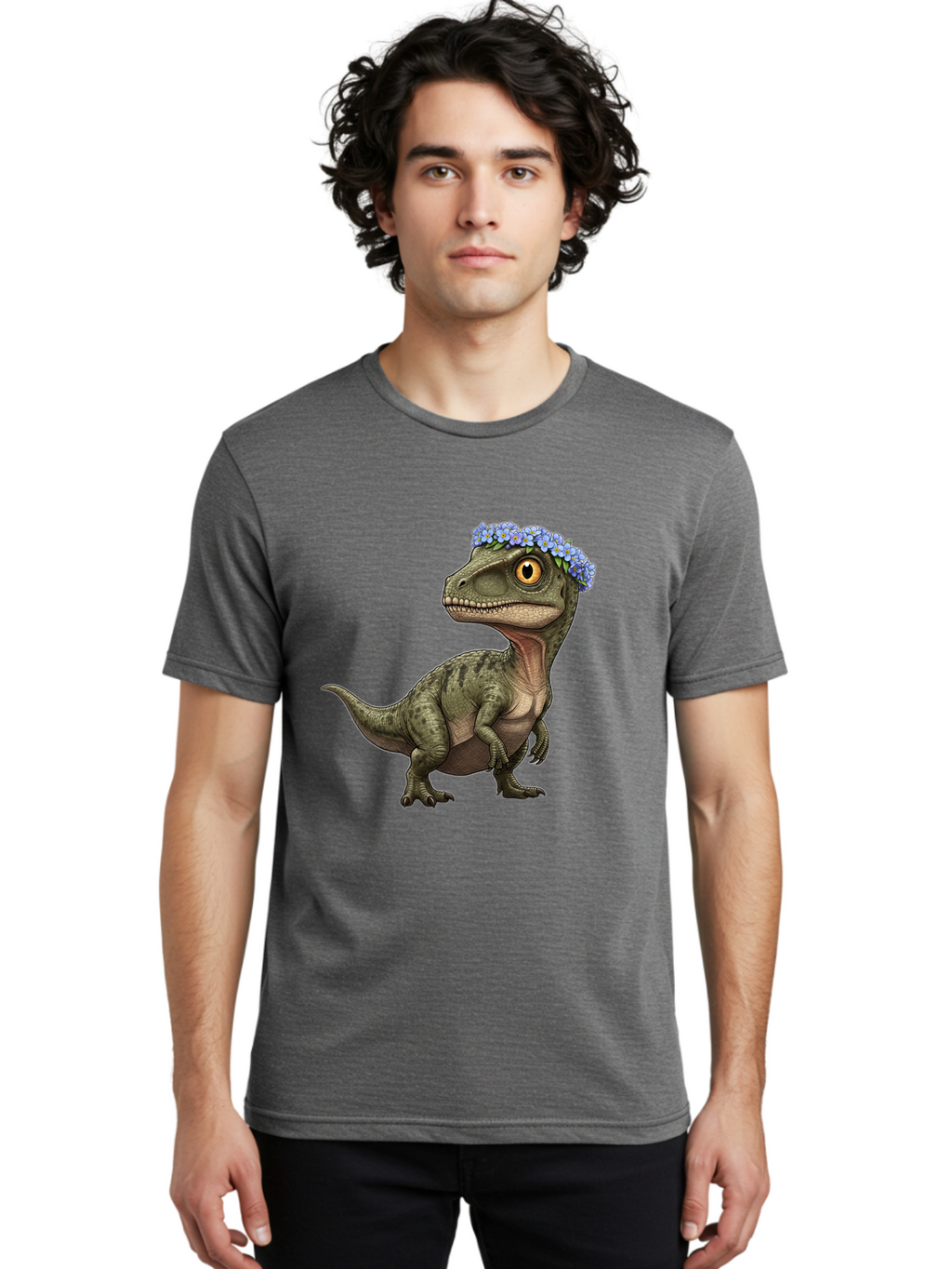 Dinosaur-With-Flower-Crown Men'S Graphic Tee, 100% Cotton, Comfortable Casual Summer Wear, Machine Washable, Vintage Camera, Old Camera, Antique Camera, Black Camera, Classic Photography, Photography Equipment, Nostalgic Device, Film Camera, Bam269