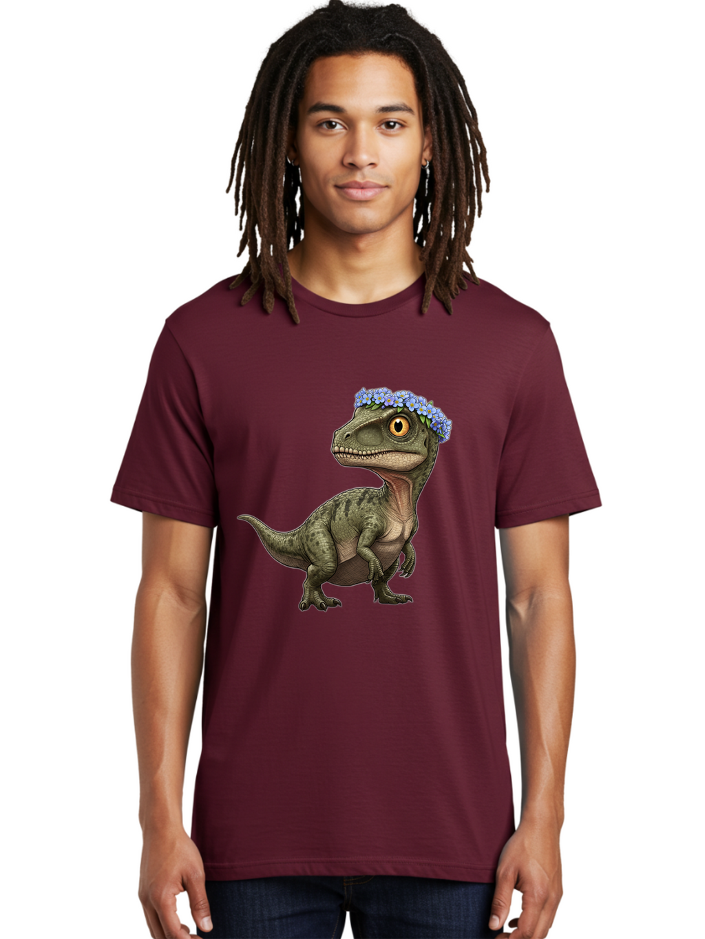 Dinosaur-With-Flower-Crown Men'S Graphic Tee, 100% Cotton, Comfortable Casual Summer Wear, Machine Washable, Vintage Camera, Old Camera, Antique Camera, Black Camera, Classic Photography, Photography Equipment, Nostalgic Device, Film Camera, Bam269
