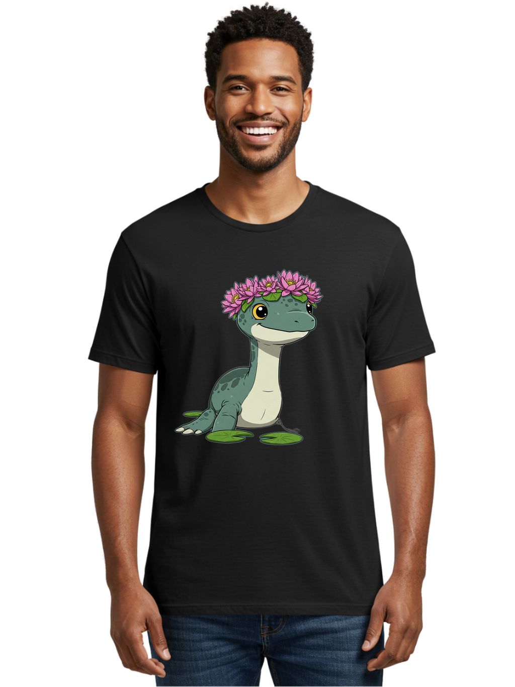Dinosaur-With-Flower-Wreath Men'S Graphic Tee, 100% Cotton, Comfortable Casual Summer Wear, Machine Washable, Vintage Camera, Old Camera, Antique Camera, Black Camera, Classic Photography, Photography Equipment, Nostalgic Device, Film Camera, Bam270