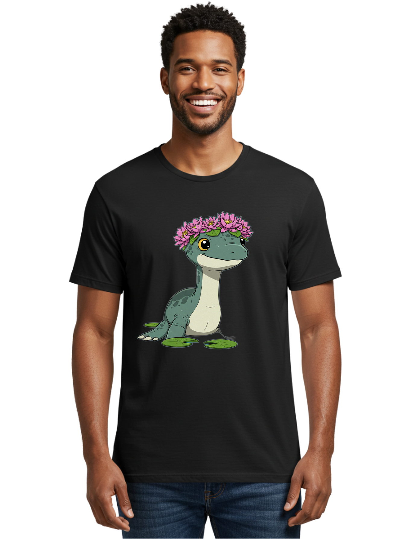 Dinosaur-With-Flower-Wreath Men'S Graphic Tee, 100% Cotton, Comfortable Casual Summer Wear, Machine Washable, Vintage Camera, Old Camera, Antique Camera, Black Camera, Classic Photography, Photography Equipment, Nostalgic Device, Film Camera, Bam270