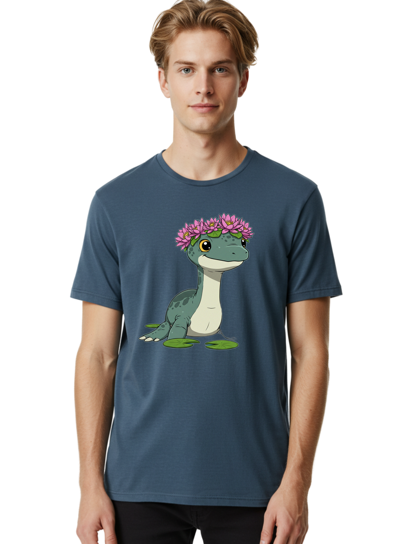 Dinosaur-With-Flower-Wreath Men'S Graphic Tee, 100% Cotton, Comfortable Casual Summer Wear, Machine Washable, Vintage Camera, Old Camera, Antique Camera, Black Camera, Classic Photography, Photography Equipment, Nostalgic Device, Film Camera, Bam270