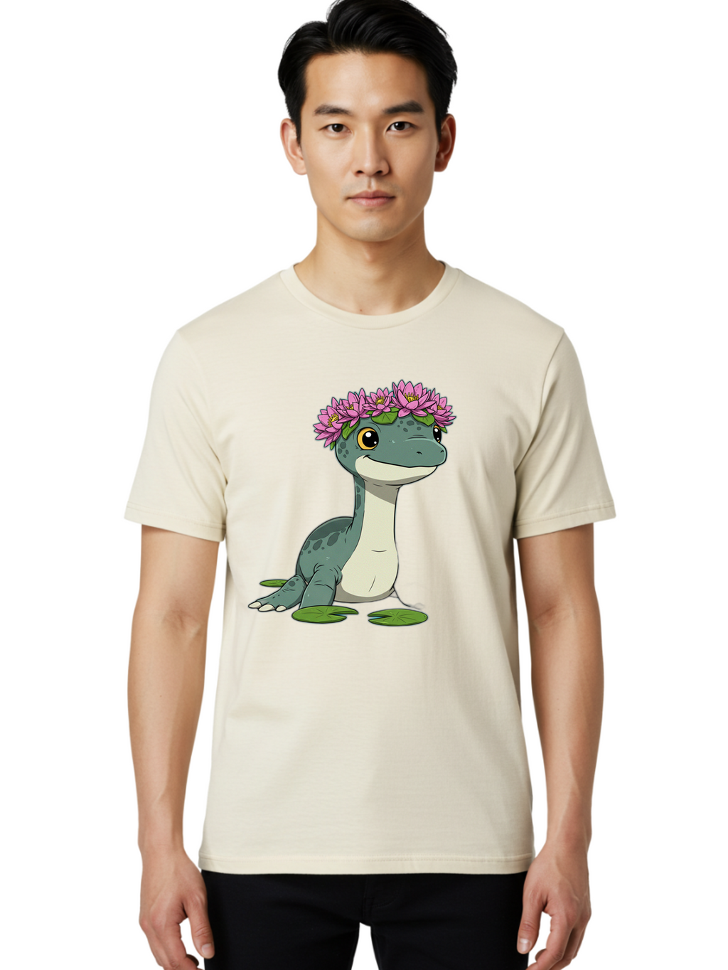 Dinosaur-With-Flower-Wreath Men'S Graphic Tee, 100% Cotton, Comfortable Casual Summer Wear, Machine Washable, Vintage Camera, Old Camera, Antique Camera, Black Camera, Classic Photography, Photography Equipment, Nostalgic Device, Film Camera, Bam270