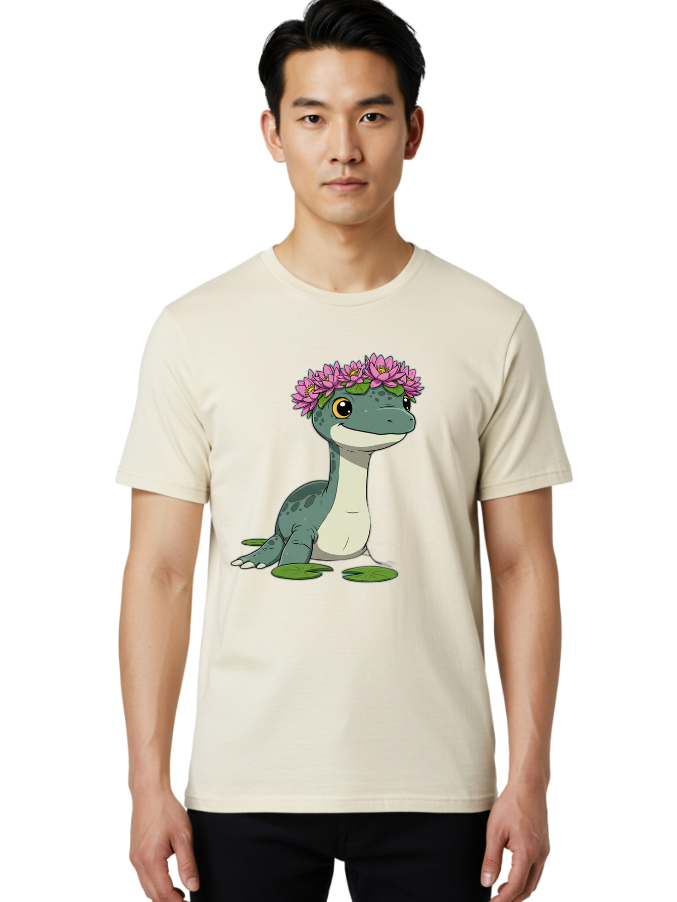 Dinosaur-With-Flower-Wreath Men'S Graphic Tee, 100% Cotton, Comfortable Casual Summer Wear, Machine Washable, Vintage Camera, Old Camera, Antique Camera, Black Camera, Classic Photography, Photography Equipment, Nostalgic Device, Film Camera, Bam270