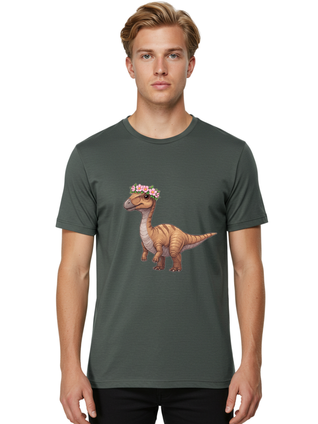 Dinosaur-With-Flowers Men'S Graphic Tee, 100% Cotton, Comfortable Casual Summer Wear, Machine Washable, Vintage Camera, Old Camera, Antique Camera, Black Camera, Classic Photography, Photography Equipment, Nostalgic Device, Film Camera, Bam271