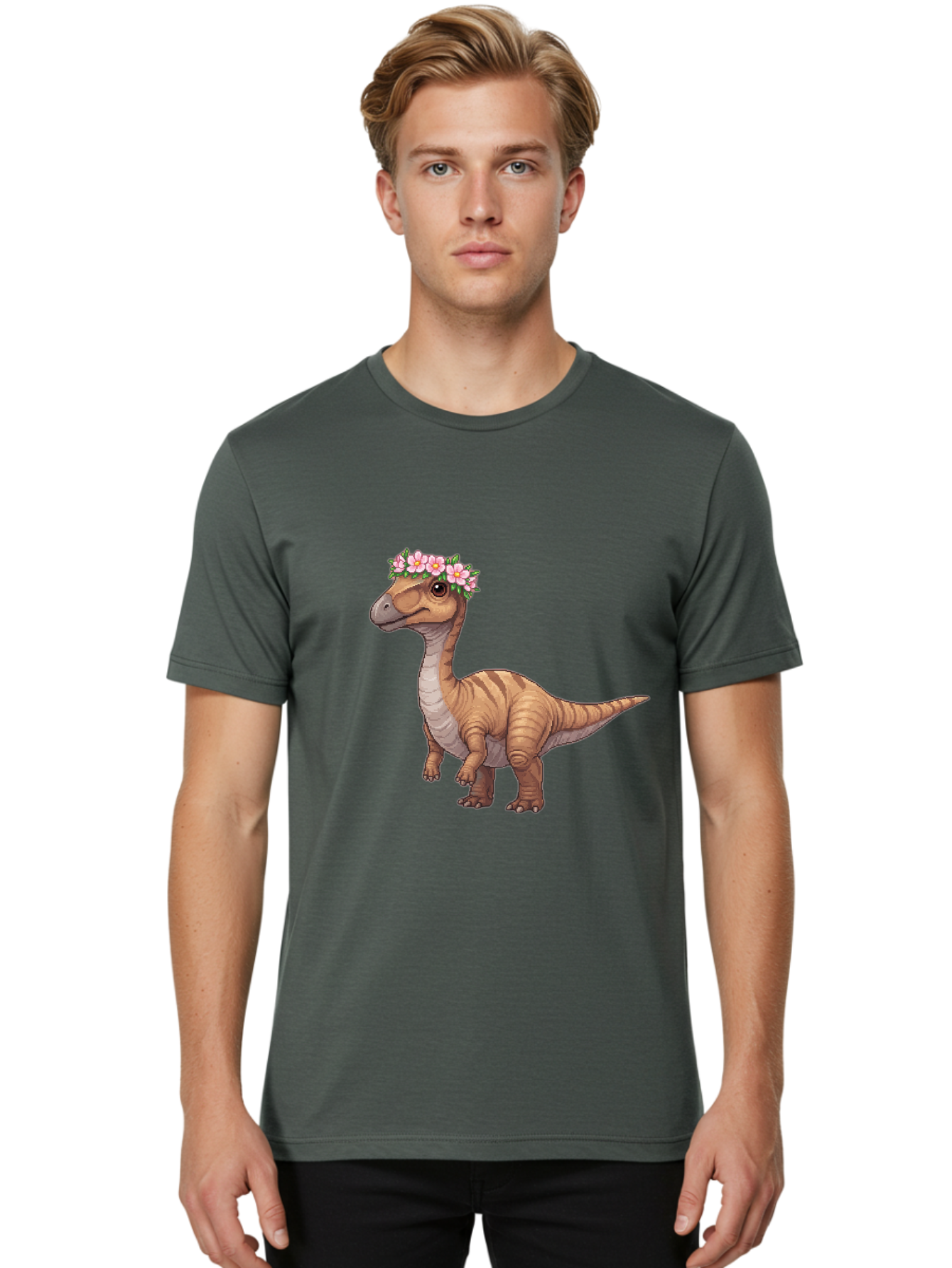 Dinosaur-With-Flowers Men'S Graphic Tee, 100% Cotton, Comfortable Casual Summer Wear, Machine Washable, Vintage Camera, Old Camera, Antique Camera, Black Camera, Classic Photography, Photography Equipment, Nostalgic Device, Film Camera, Bam271