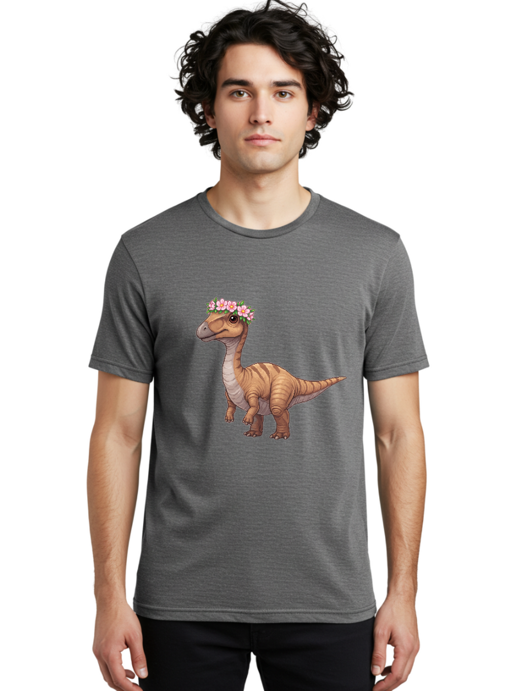 Dinosaur-With-Flowers Men'S Graphic Tee, 100% Cotton, Comfortable Casual Summer Wear, Machine Washable, Vintage Camera, Old Camera, Antique Camera, Black Camera, Classic Photography, Photography Equipment, Nostalgic Device, Film Camera, Bam271
