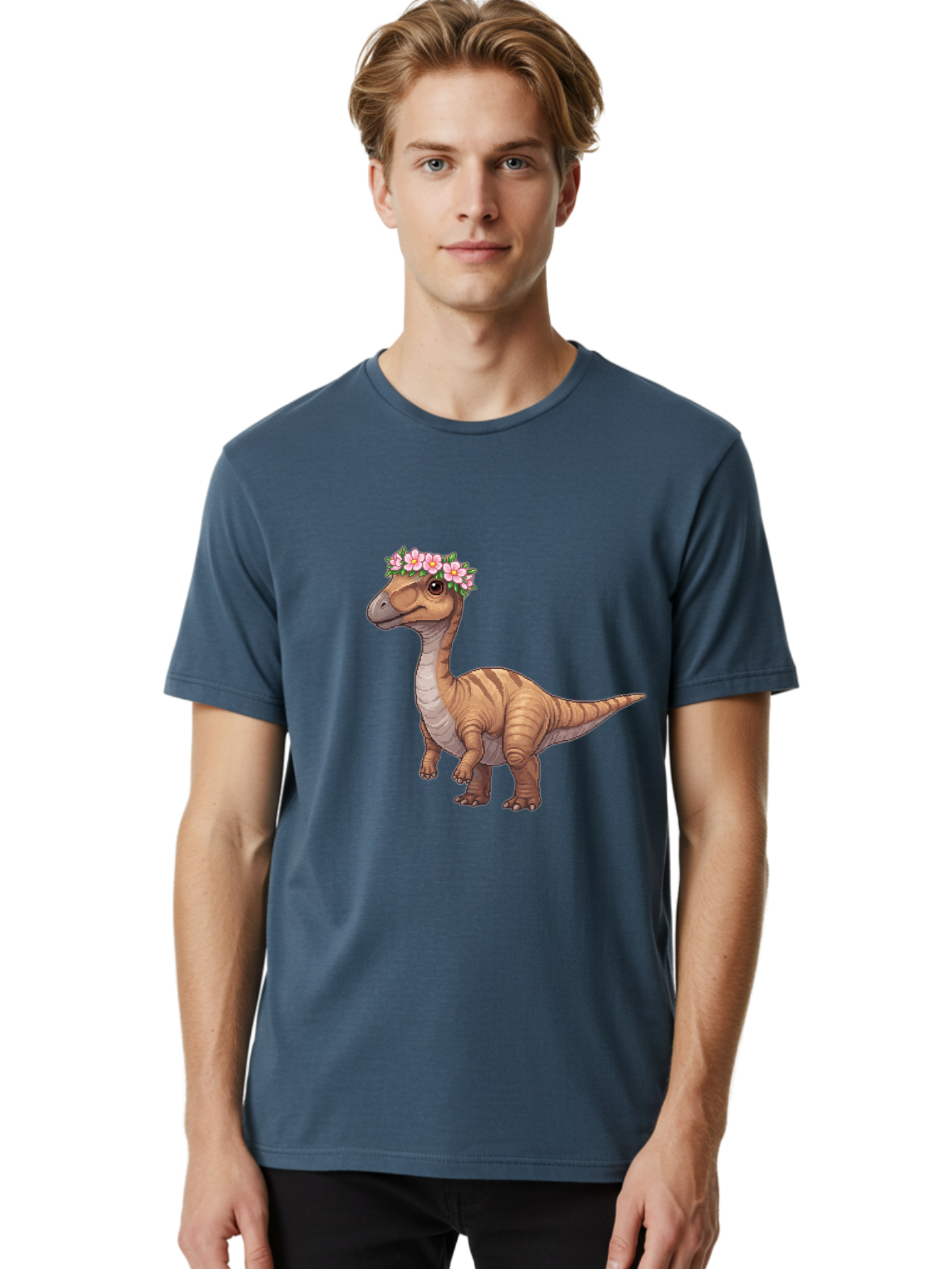 Dinosaur-With-Flowers Men'S Graphic Tee, 100% Cotton, Comfortable Casual Summer Wear, Machine Washable, Vintage Camera, Old Camera, Antique Camera, Black Camera, Classic Photography, Photography Equipment, Nostalgic Device, Film Camera, Bam271