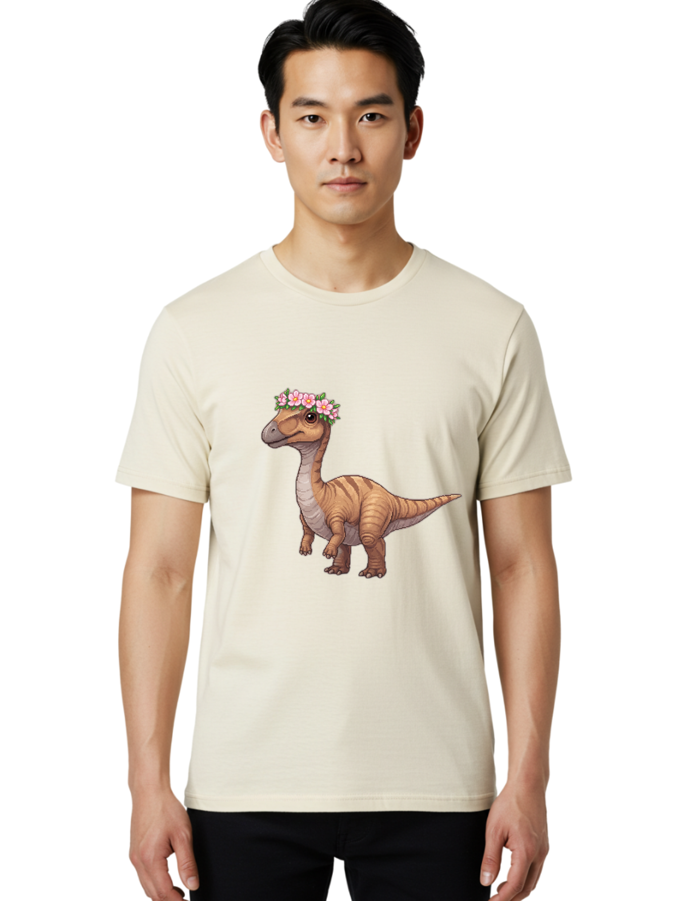 Dinosaur-With-Flowers Men'S Graphic Tee, 100% Cotton, Comfortable Casual Summer Wear, Machine Washable, Vintage Camera, Old Camera, Antique Camera, Black Camera, Classic Photography, Photography Equipment, Nostalgic Device, Film Camera, Bam271