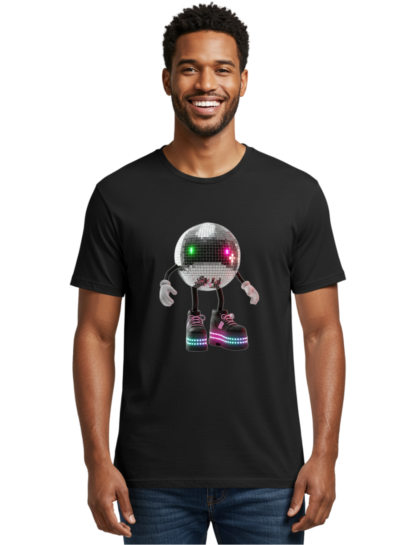 Disco-Ball-Character-1 Men'S Graphic Tee, 100% Cotton, Comfortable Casual Summer Wear, Machine Washable, Vintage Camera, Old Camera, Antique Camera, Black Camera, Classic Photography, Photography Equipment, Nostalgic Device, Film Camera, Bam274