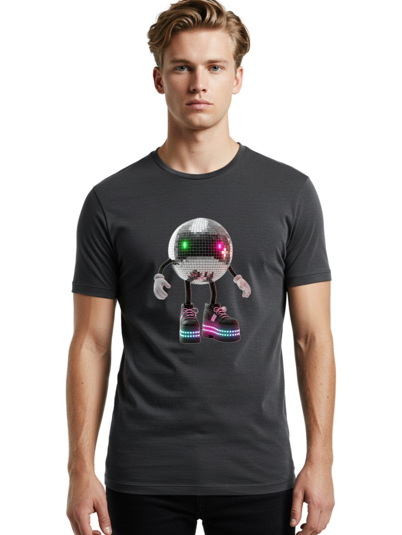 Disco-Ball-Character-1 Men'S Graphic Tee, 100% Cotton, Comfortable Casual Summer Wear, Machine Washable, Vintage Camera, Old Camera, Antique Camera, Black Camera, Classic Photography, Photography Equipment, Nostalgic Device, Film Camera, Bam274