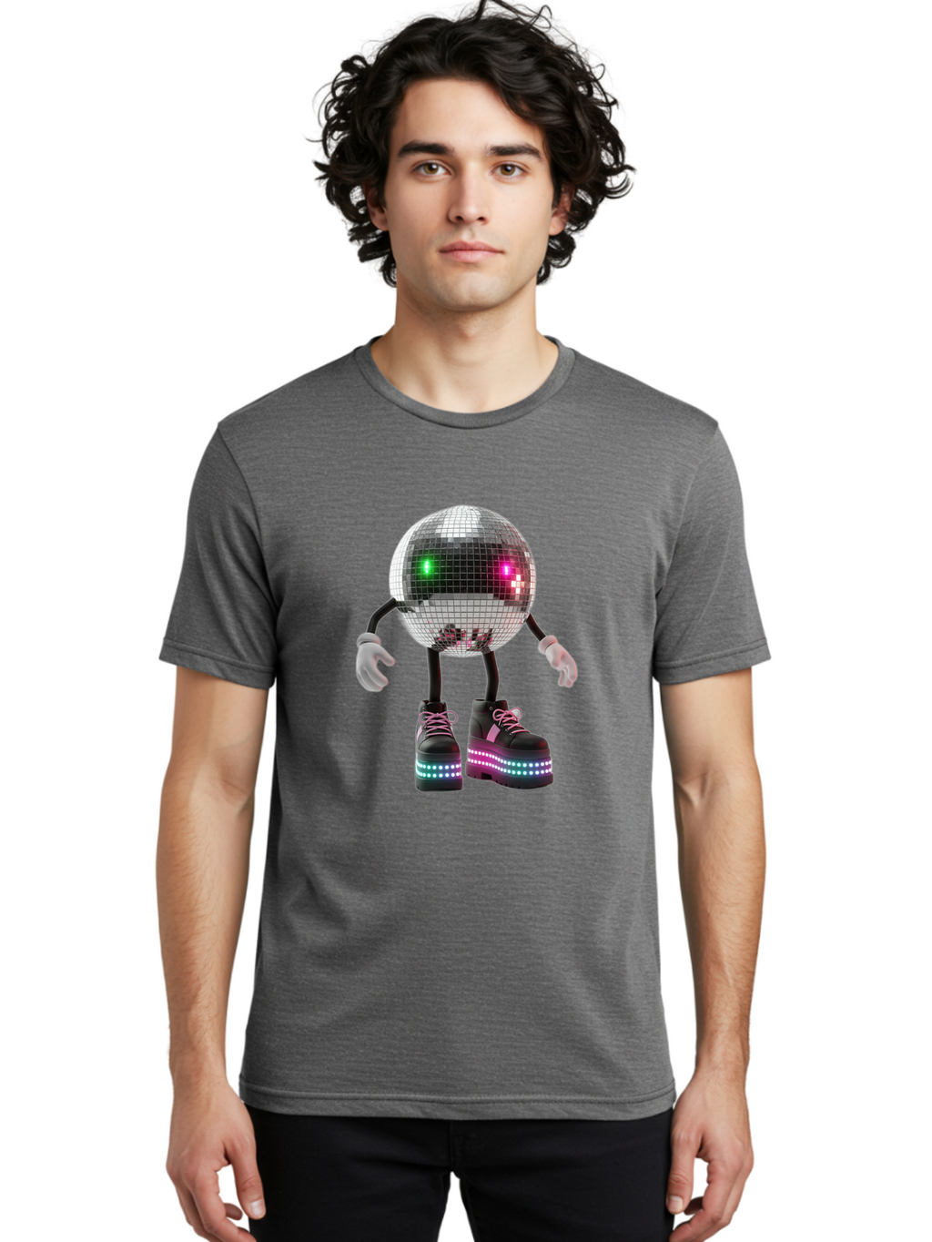 Disco-Ball-Character-1 Men'S Graphic Tee, 100% Cotton, Comfortable Casual Summer Wear, Machine Washable, Vintage Camera, Old Camera, Antique Camera, Black Camera, Classic Photography, Photography Equipment, Nostalgic Device, Film Camera, Bam274