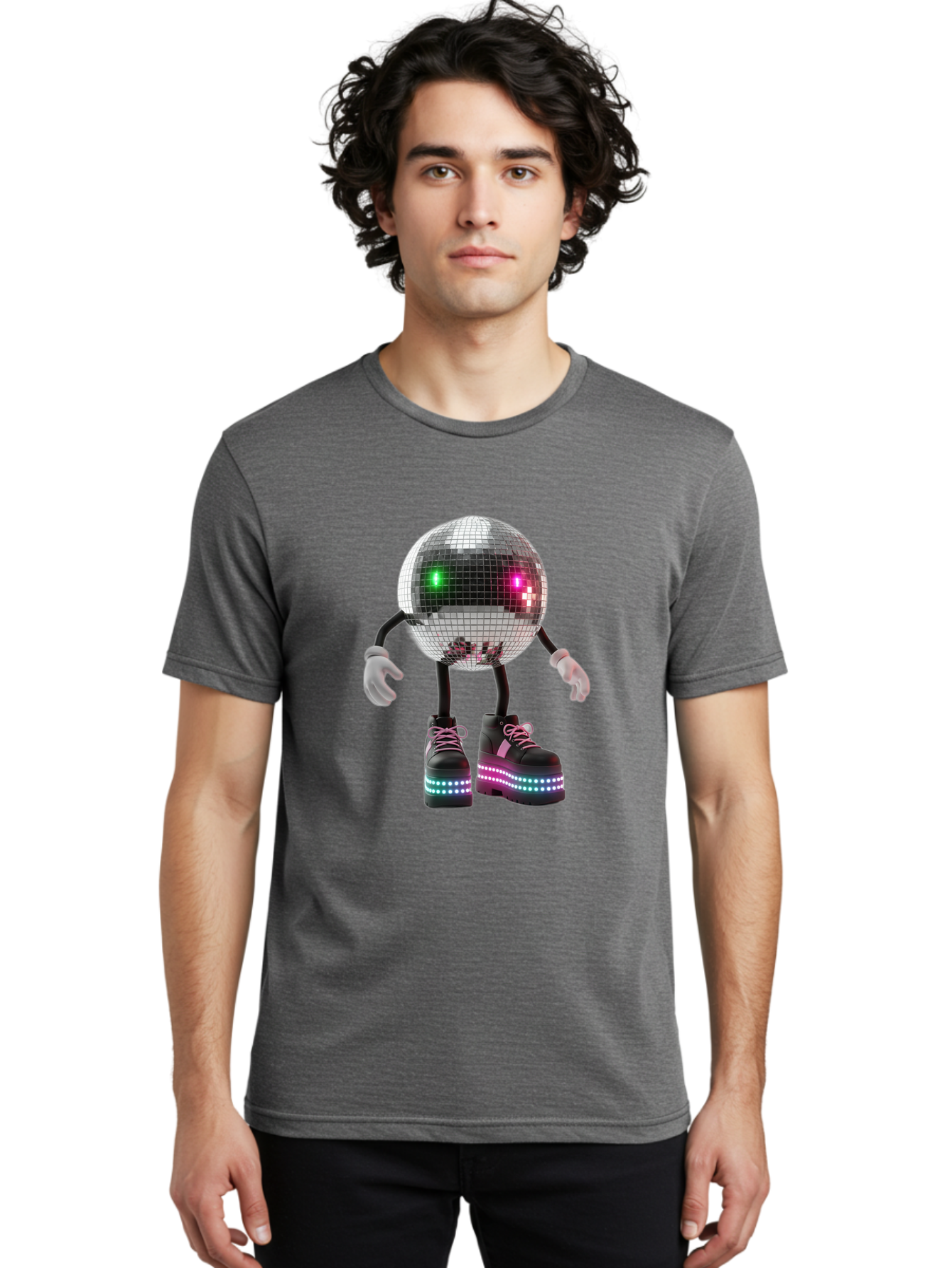 Disco-Ball-Character-1 Men'S Graphic Tee, 100% Cotton, Comfortable Casual Summer Wear, Machine Washable, Vintage Camera, Old Camera, Antique Camera, Black Camera, Classic Photography, Photography Equipment, Nostalgic Device, Film Camera, Bam274