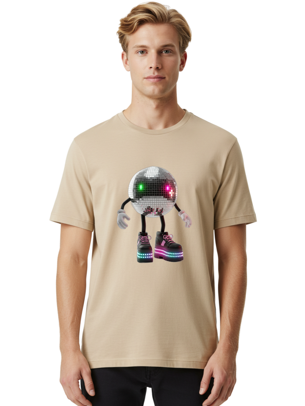 Disco-Ball-Character-1 Men'S Graphic Tee, 100% Cotton, Comfortable Casual Summer Wear, Machine Washable, Vintage Camera, Old Camera, Antique Camera, Black Camera, Classic Photography, Photography Equipment, Nostalgic Device, Film Camera, Bam274