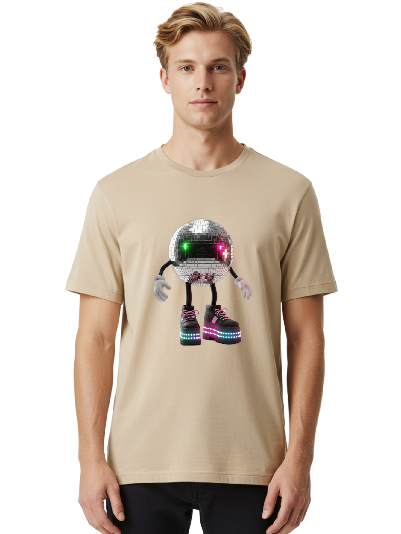 Disco-Ball-Character-1 Men'S Graphic Tee, 100% Cotton, Comfortable Casual Summer Wear, Machine Washable, Vintage Camera, Old Camera, Antique Camera, Black Camera, Classic Photography, Photography Equipment, Nostalgic Device, Film Camera, Bam274
