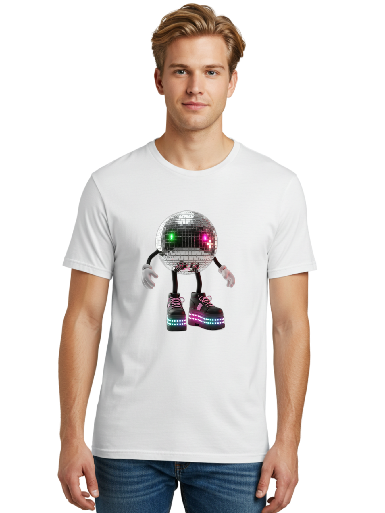 Disco-Ball-Character-1 Men'S Graphic Tee, 100% Cotton, Comfortable Casual Summer Wear, Machine Washable, Vintage Camera, Old Camera, Antique Camera, Black Camera, Classic Photography, Photography Equipment, Nostalgic Device, Film Camera, Bam274