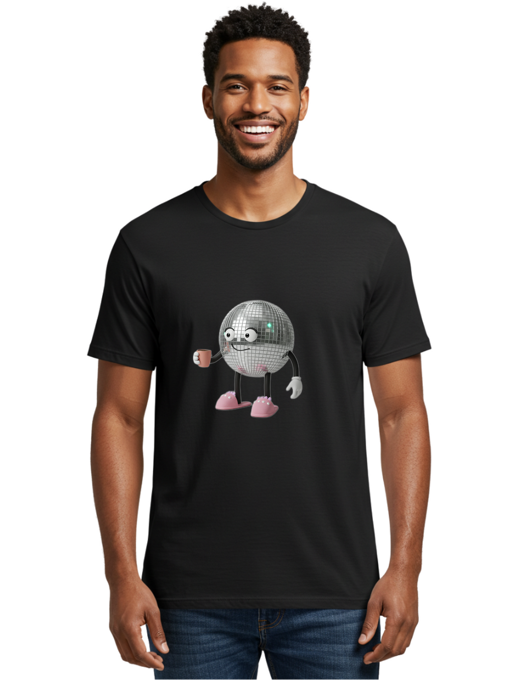 Disco-Ball-Character-3 Men'S Graphic Tee, 100% Cotton, Comfortable Casual Summer Wear, Machine Washable, Vintage Camera, Old Camera, Antique Camera, Black Camera, Classic Photography, Photography Equipment, Nostalgic Device, Film Camera, Bam276