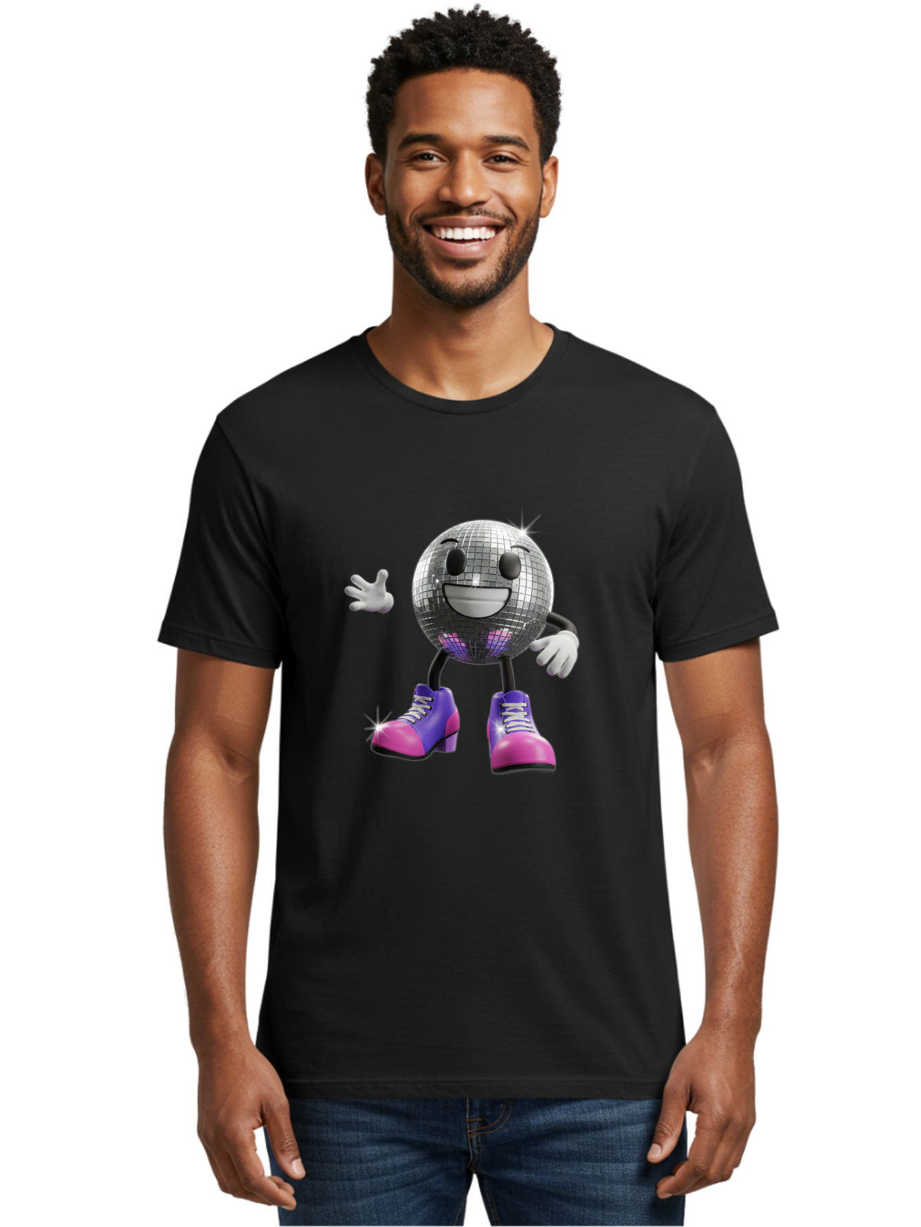 Disco-Ball-Character Men'S Graphic Tee, 100% Cotton, Comfortable Casual Summer Wear, Machine Washable, Vintage Camera, Old Camera, Antique Camera, Black Camera, Classic Photography, Photography Equipment, Nostalgic Device, Film Camera, Bam277