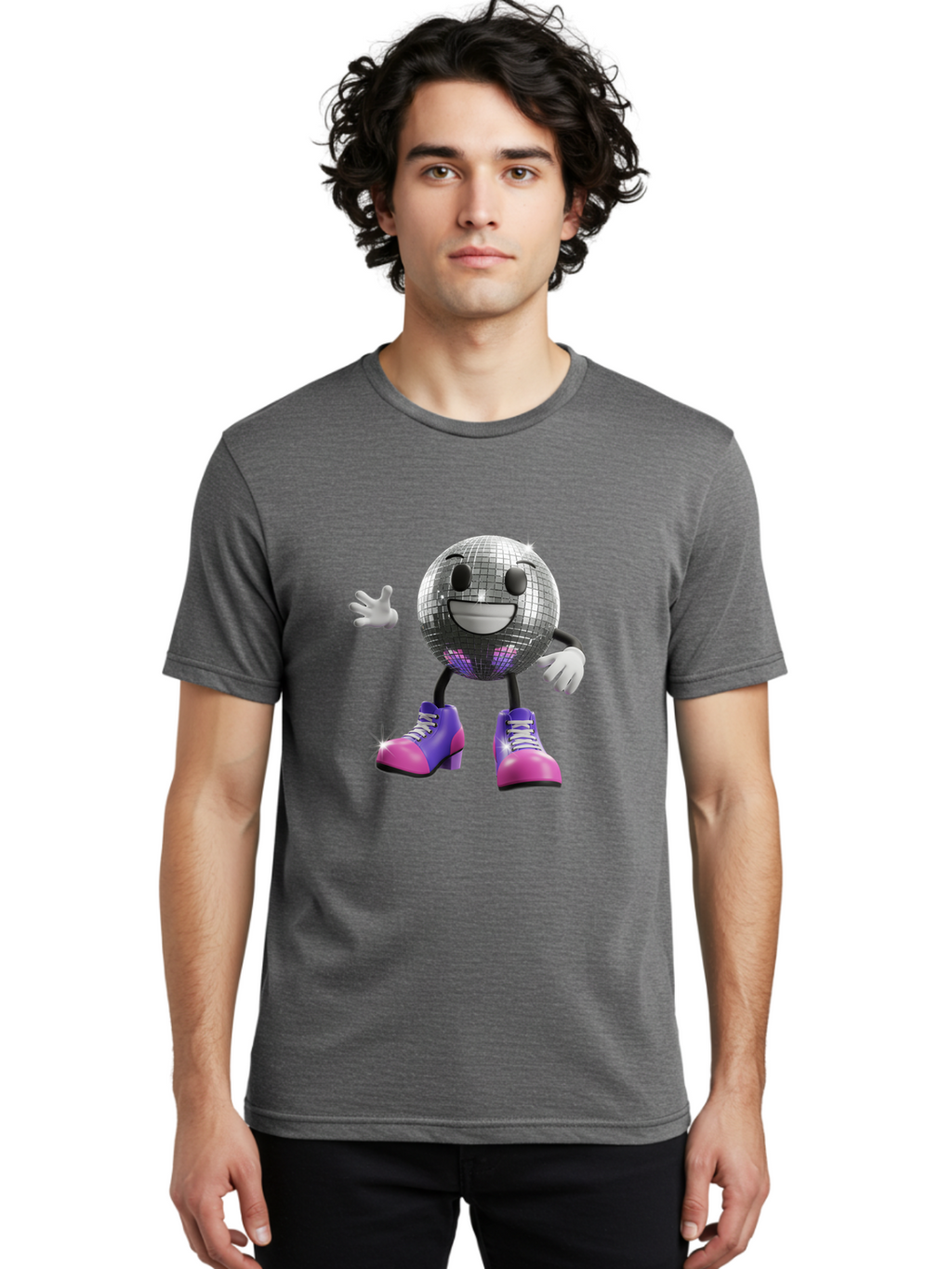 Disco-Ball-Character Men'S Graphic Tee, 100% Cotton, Comfortable Casual Summer Wear, Machine Washable, Vintage Camera, Old Camera, Antique Camera, Black Camera, Classic Photography, Photography Equipment, Nostalgic Device, Film Camera, Bam277
